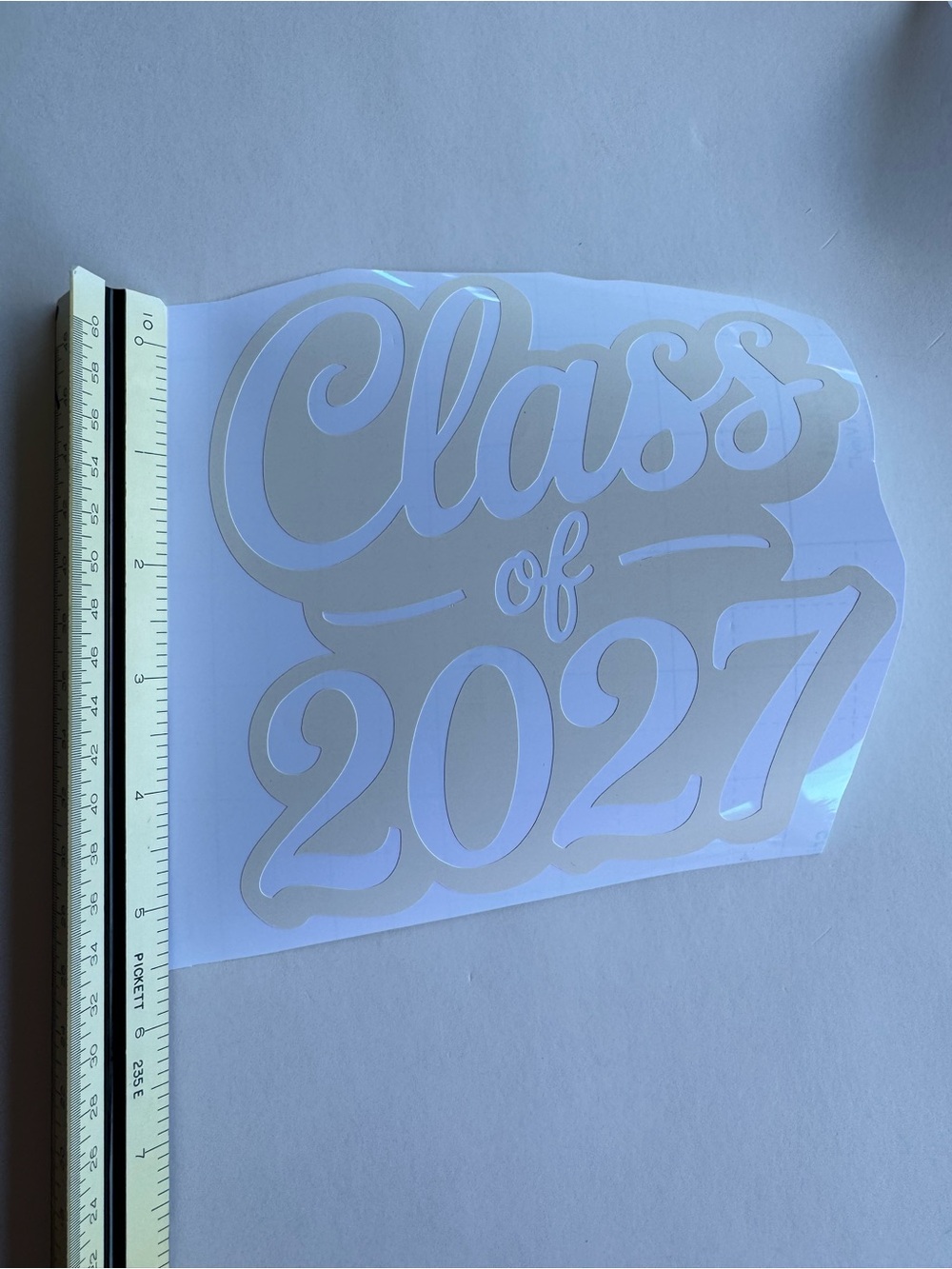 White "Class of 2027" Vinyl Decal